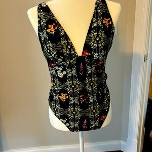 Agua Bendita x Target Fainty Floral Tile Print Cheeky One Piece Swimsuit, Size M